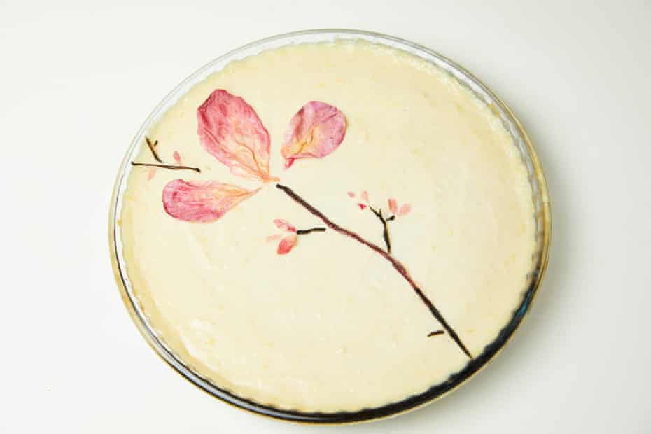 Cheesecake de tofu rosa limón de Kim-Joy.