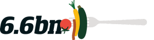 Ilustración de comida vegana en el tenedor