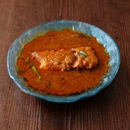 Chepala pulusu: curry de bacalao al estilo Andhra “como lo hace mi madre”, en Clay's Kitchen, cerca de Reading.